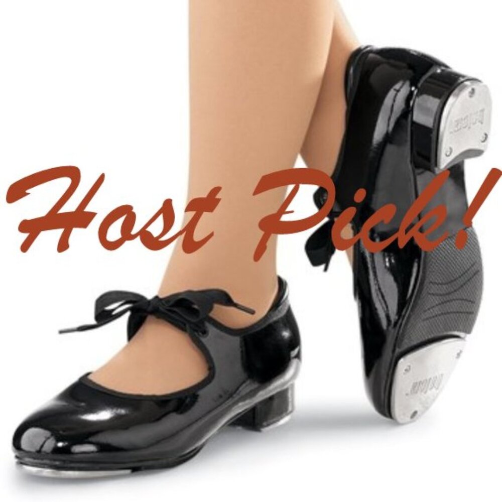 πHPπTap Dance Shoes Mary Jane Low-heel Girls Kids EUC Black Made in USA - Picture 1 of 11